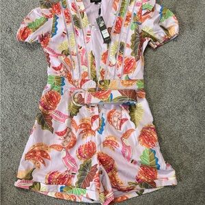 NWT Tropical Shorts Romper